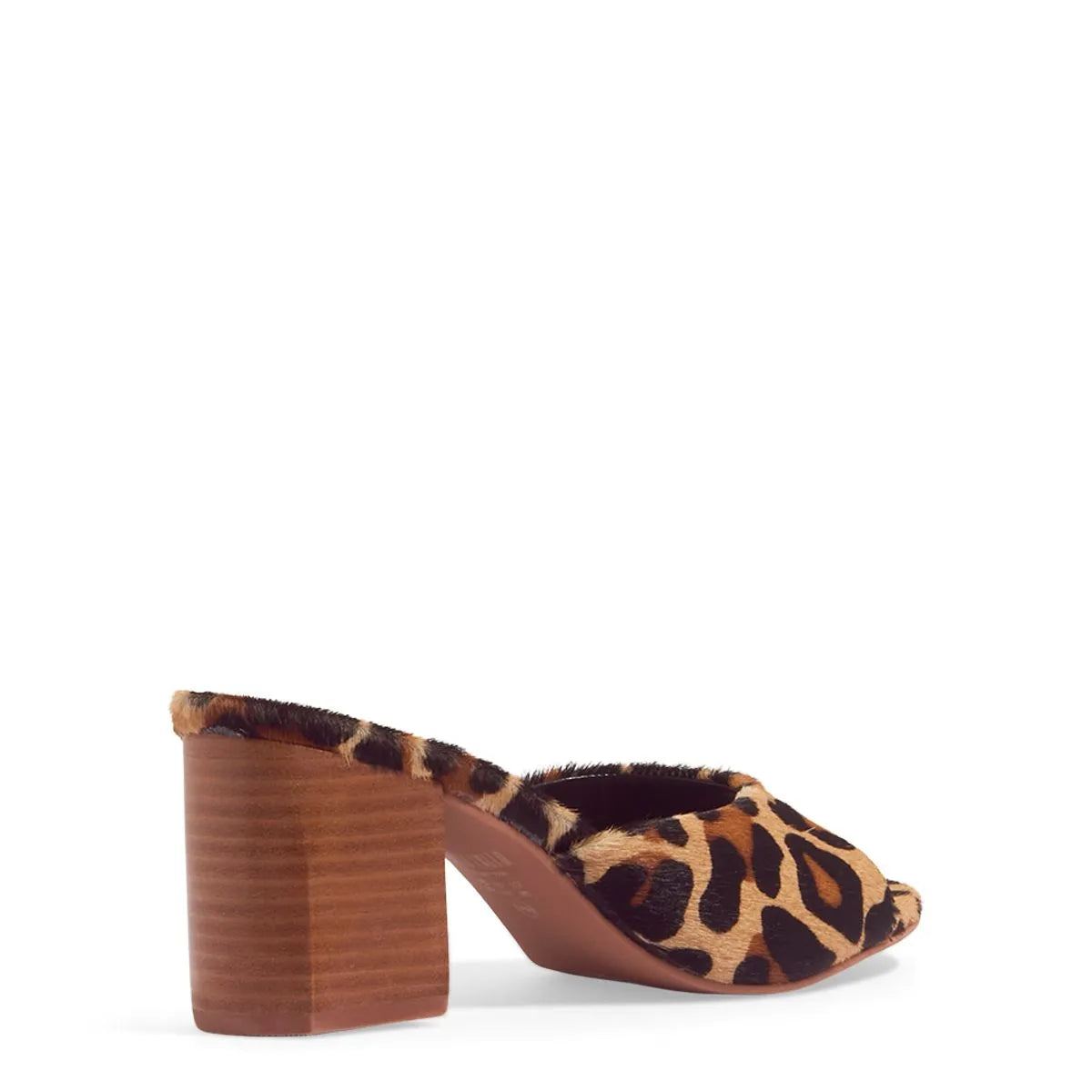 Mule Couro Estampa Animal Print Onça Salto Bloco