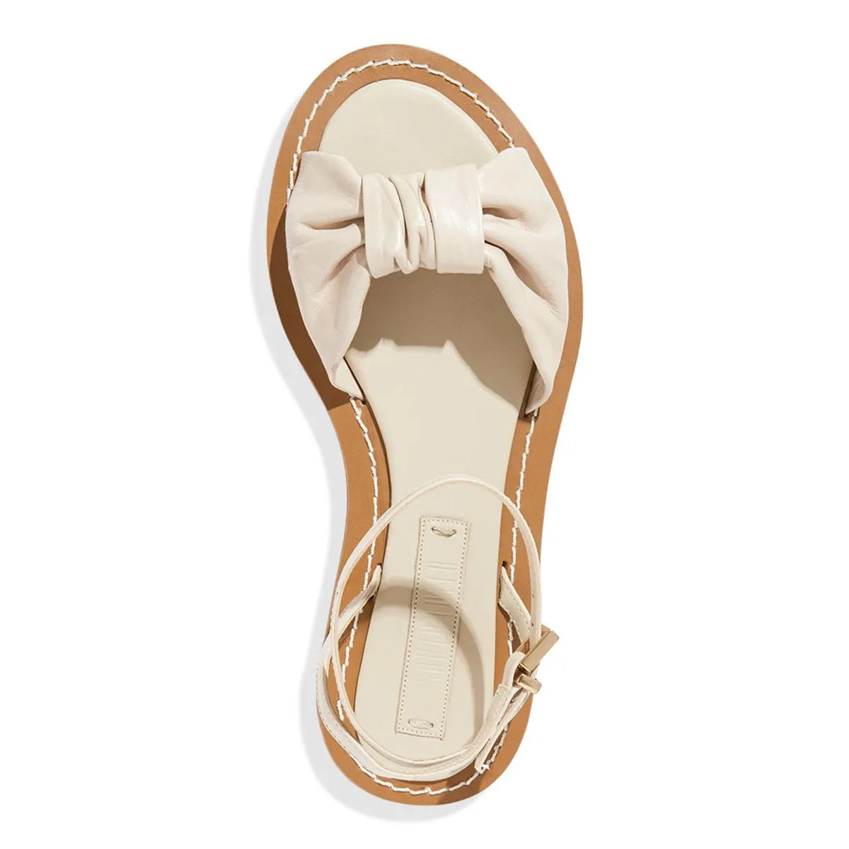 Rasteira Couro Off White Laço