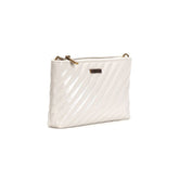 Bolsa Pequena Verniz Glossy Off White Alça Transversal