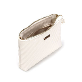 Bolsa Pequena Verniz Glossy Off White Alça Transversal