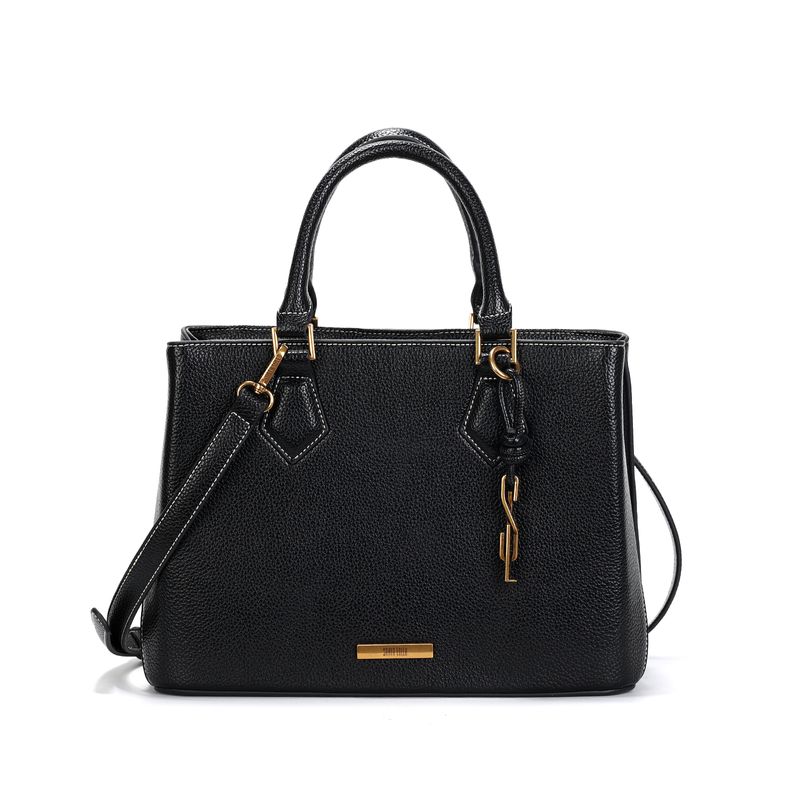 Bolsa tote estrturada floater preta alça dupla