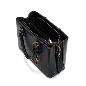 Bolsa tote estrturada floater preta alça dupla