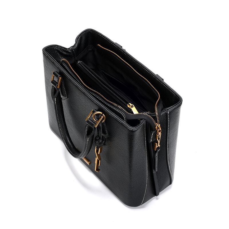 Bolsa tote estrturada floater preta alça dupla
