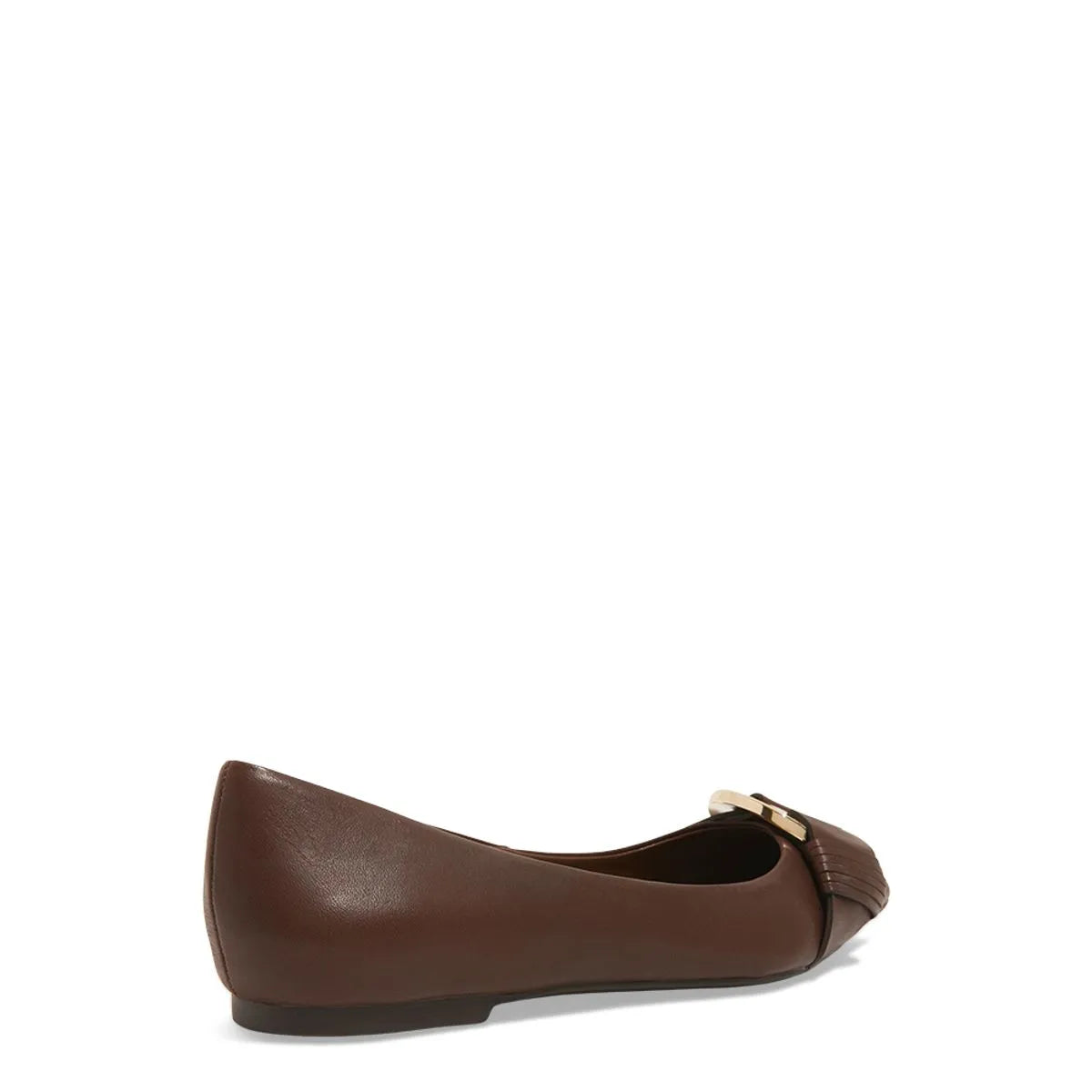 Sapatilha Marrom Couro Nobre Soft Bico Fino Fivela