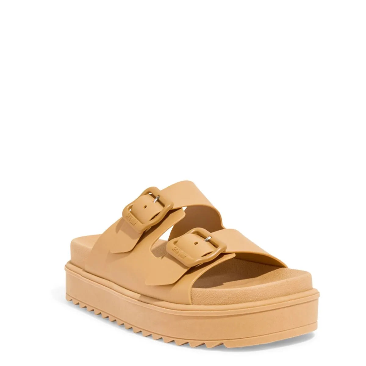 Papete Borracha Flatform Tiras Largas Bege