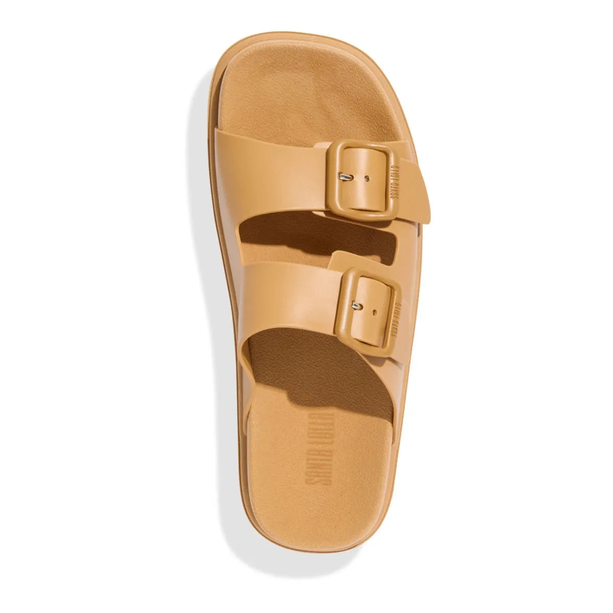 Papete Borracha Flatform Tiras Largas Bege