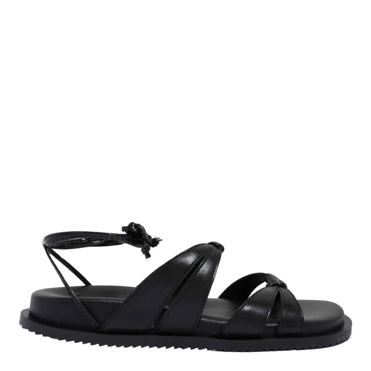 Sandalia Papete Couro Confort Preto