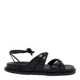 Sandalia Papete Couro Confort Preto