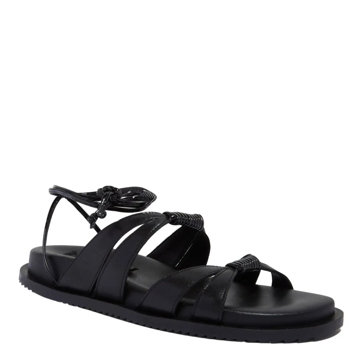 Sandalia Papete Couro Confort Preto