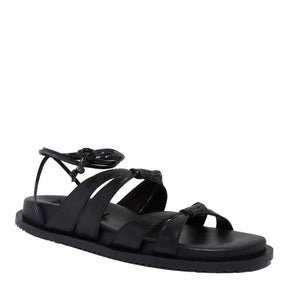 Sandalia Papete Couro Confort Preto