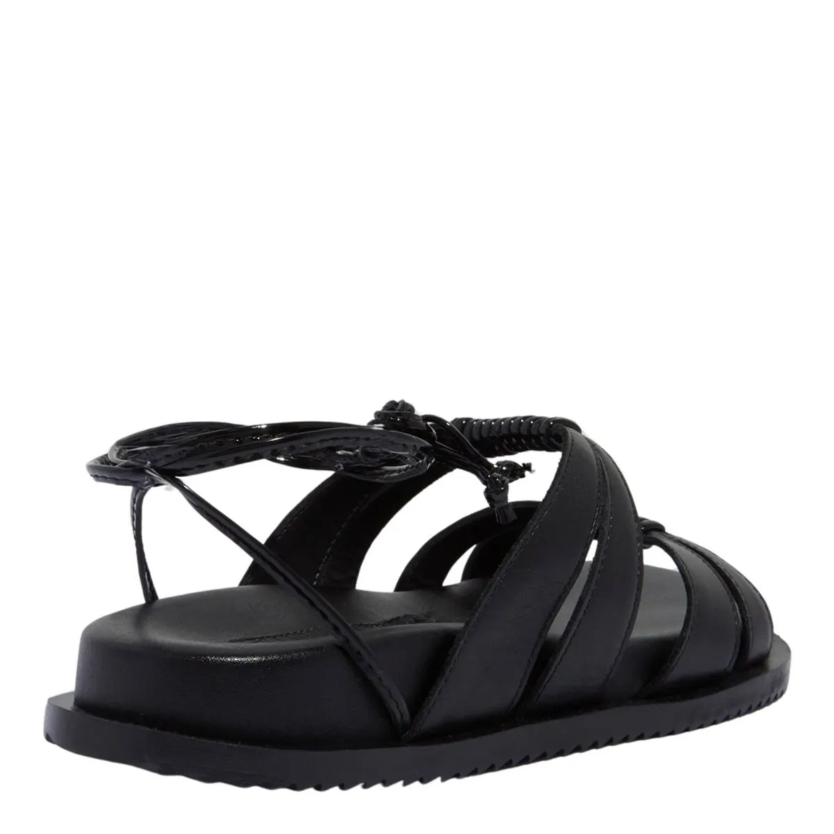 Sandalia Papete Couro Confort Preto