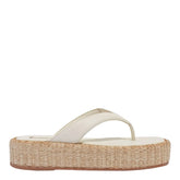 Sandália Espadrille Plataforma Couro Confort Off White