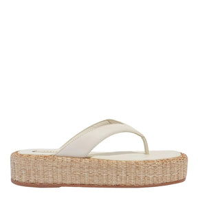 Sandália Espadrille Plataforma Couro Confort Off White