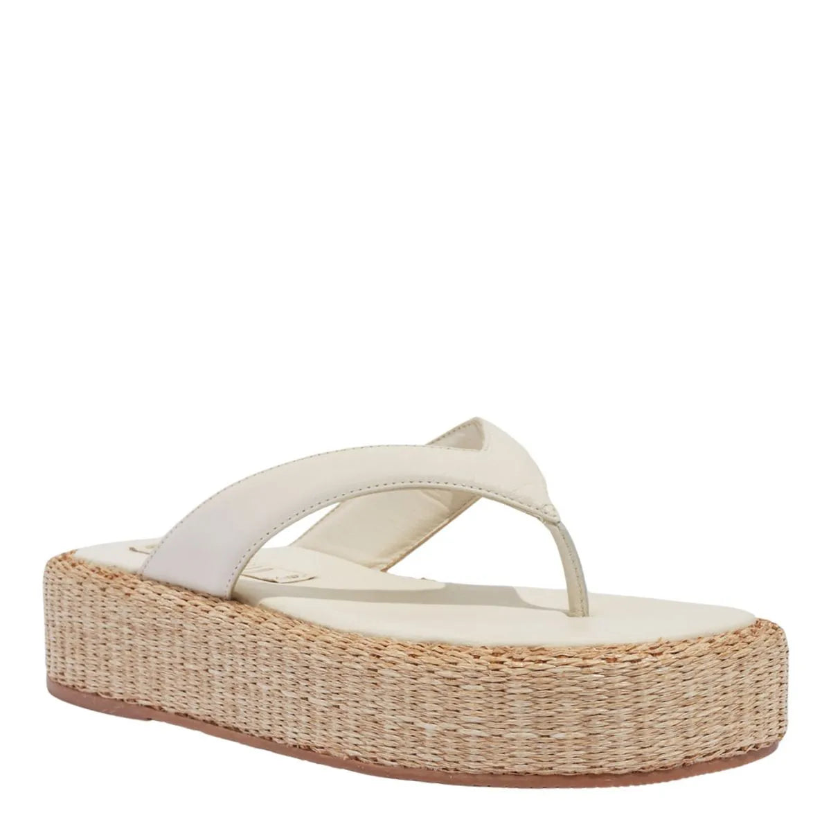 Sandália Espadrille Plataforma Couro Confort Off White