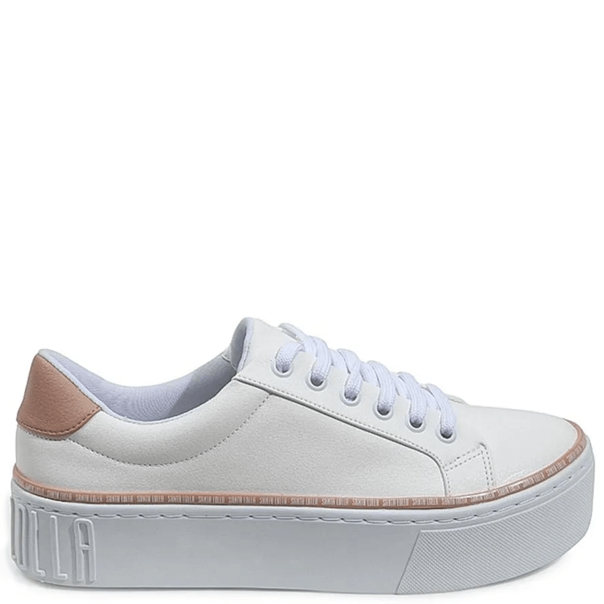 Tênis Flatform Branco Napa Confort Recortes