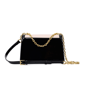 Bolsa Envelope Preto E Branco Soft Alça Corrente Transversal