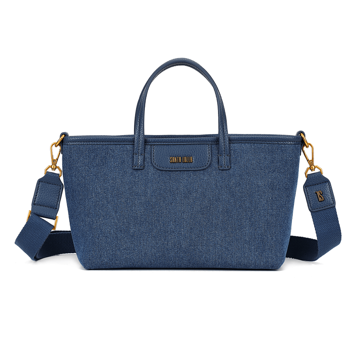 Bolsa Shopper Pequena Jeans Azul Alça Transversal Removível