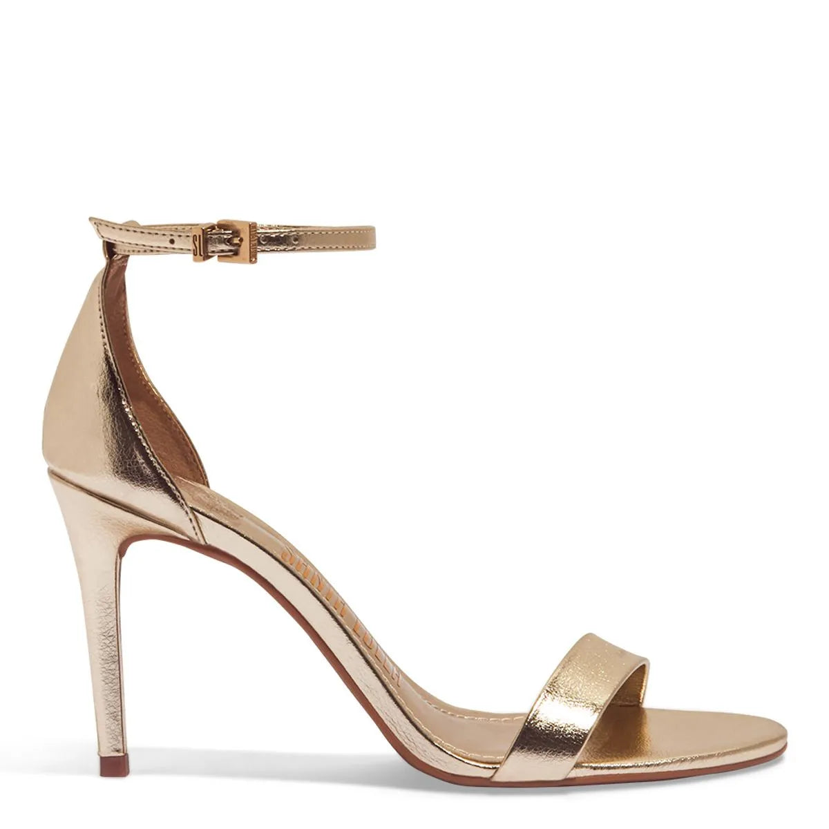 Sandalia Napa Soft Dourada Salto Alto
