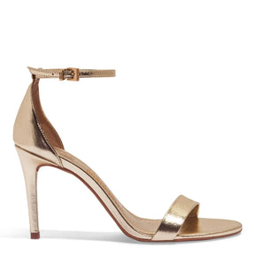 Sandalia Napa Soft Dourada Salto Alto
