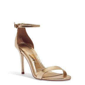 Sandalia Napa Soft Dourada Salto Alto