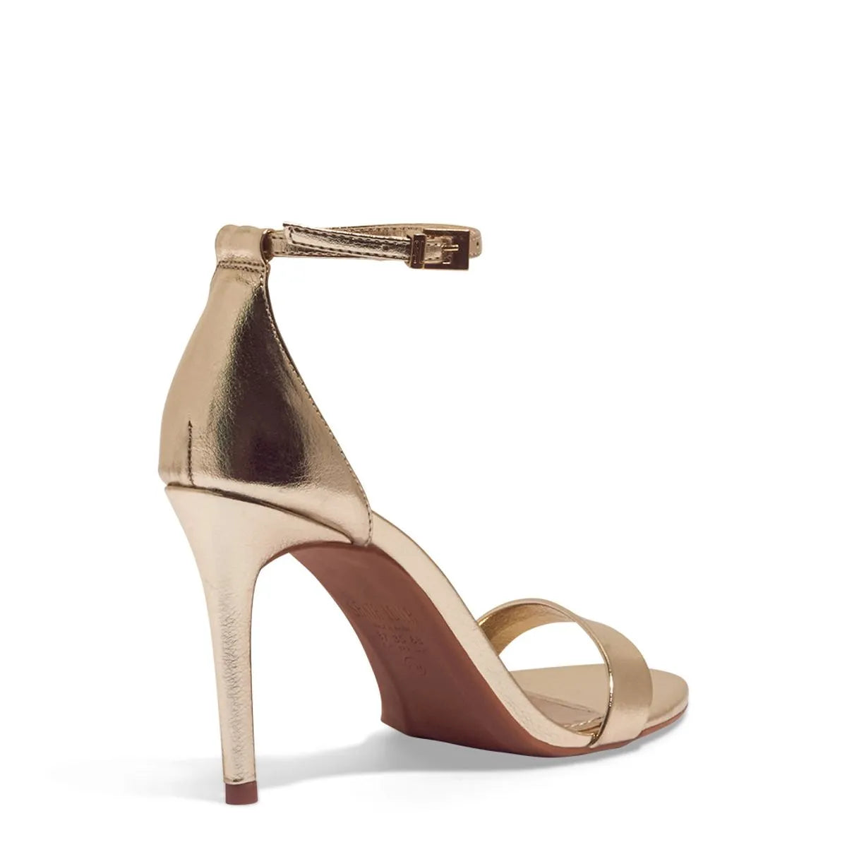 Sandalia Napa Soft Dourada Salto Alto