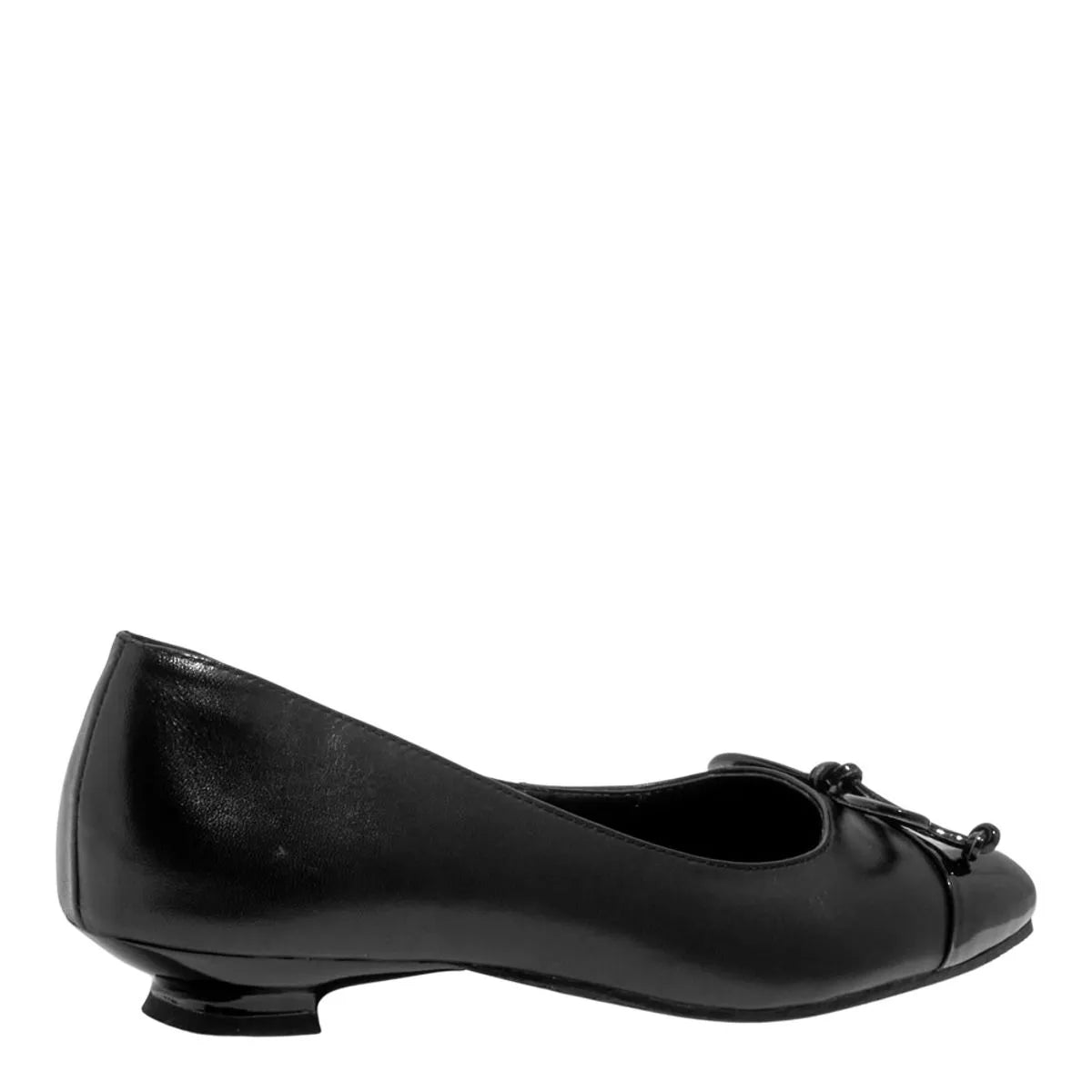 Sapatilha Couro Nobre Soft Preto Bico Fino