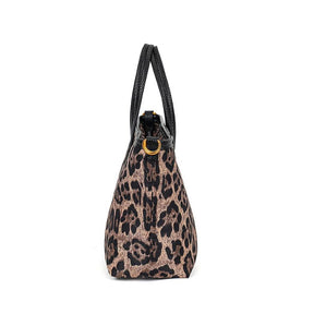 Bolsa Shopper Pequena Nylon Estampa Animal Print Onça Alça Transversal Removível