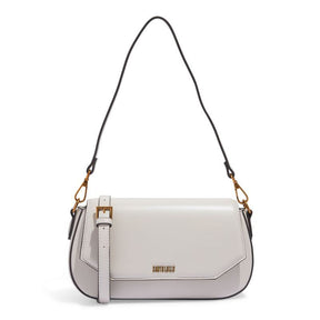 Bolsa Baguete Média Soft Off White Alça Ombro -
