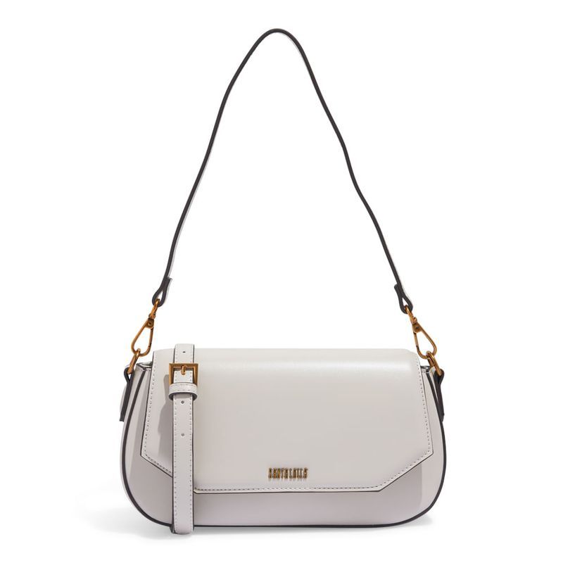 Bolsa Baguete Média Soft Off White Alça Ombro -