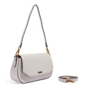 Bolsa Baguete Média Soft Off White Alça Ombro -