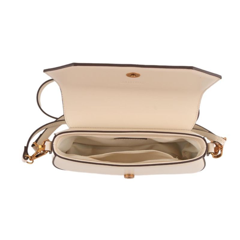 Bolsa Baguete Média Soft Off White Alça Ombro -