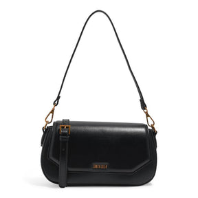 Bolsa Baguete Média Soft Preta Alça Ombro -