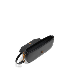 Bolsa Baguete Média Soft Preta Alça Ombro -