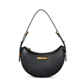 Bolsa Baguete Meia Lua Soft Preto Alça De Ombro -