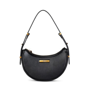 Bolsa Baguete Meia Lua Soft Preto Alça De Ombro -
