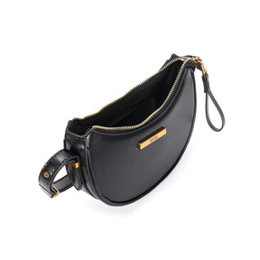 Bolsa Baguete Meia Lua Soft Preto Alça De Ombro -