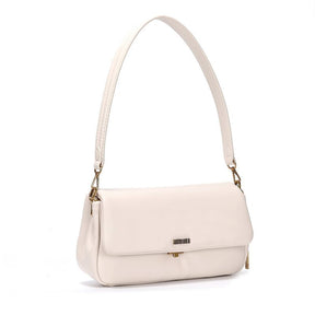 Bolsa Baguete Soft Média Off White Alça Dupla -