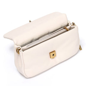 Bolsa Baguete Soft Média Off White Alça Dupla -
