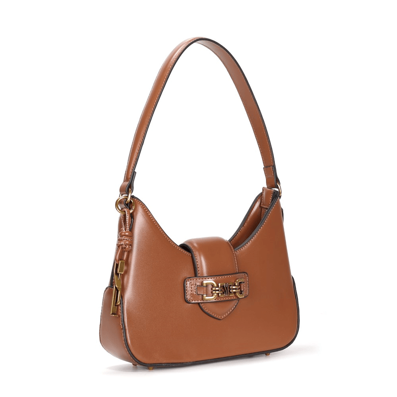 Bolsa Baguete Soft Marrom Alça De Ombro -