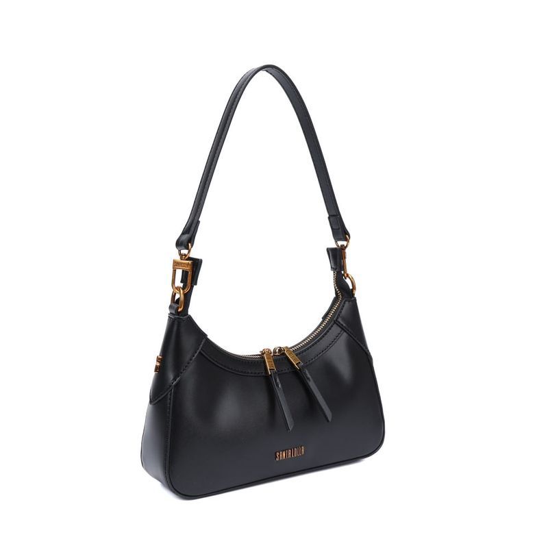Bolsa Baguete Soft Preta Alça De Ombro -