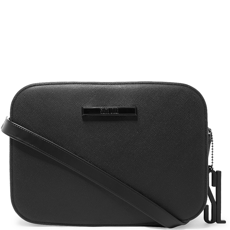 Bolsa Borracha Alça Transversal Preta -