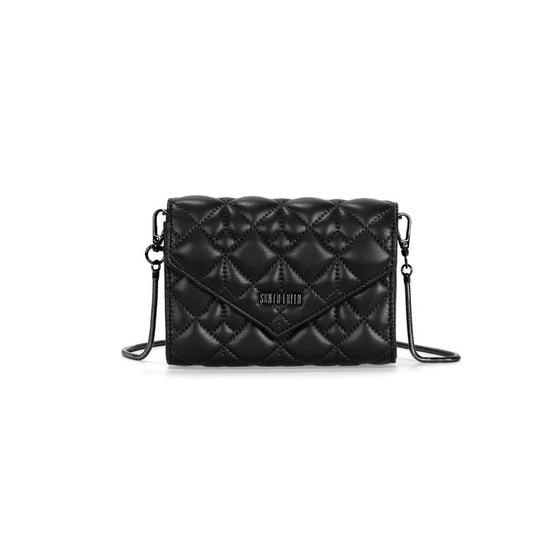 Bolsa Carteira Envelope Soft Preta Alça Transversal -