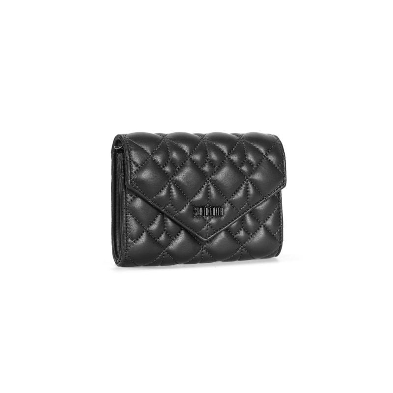 Bolsa Carteira Envelope Soft Preta Alça Transversal -