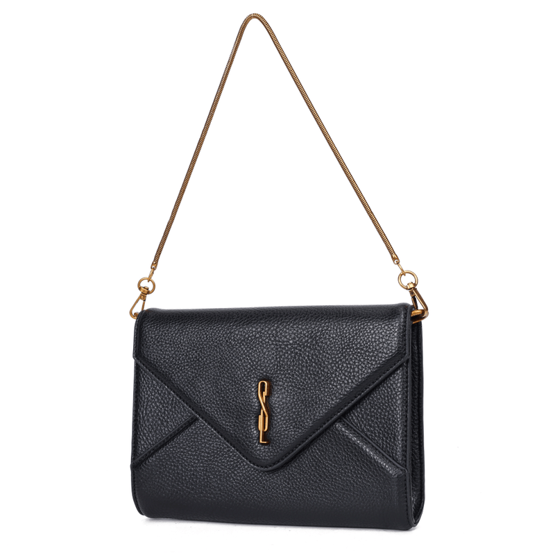 Bolsa Clutch Envelope Floater Preta Alça De Mão -