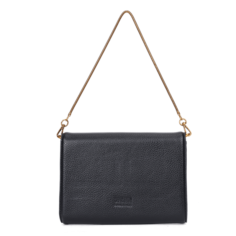 Bolsa Clutch Envelope Floater Preta Alça De Mão -