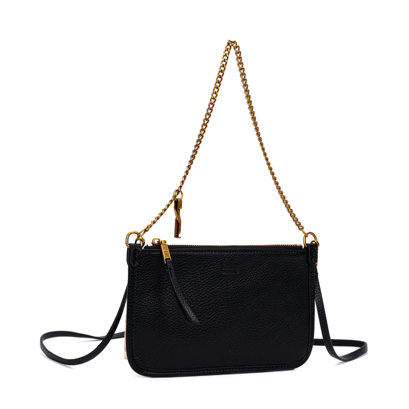 Bolsa Clutch Floater Preta Alça Corrente -