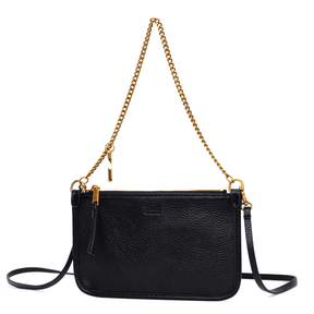 Bolsa Clutch Floater Preta Alça Corrente -