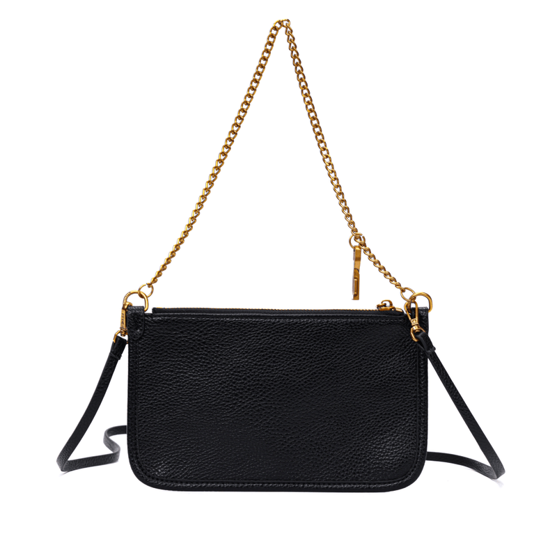 Bolsa Clutch Floater Preta Alça Corrente -