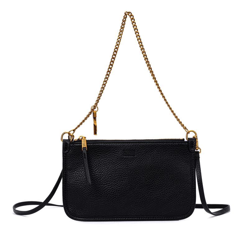 Bolsa Clutch Floater Preta Alça Corrente -