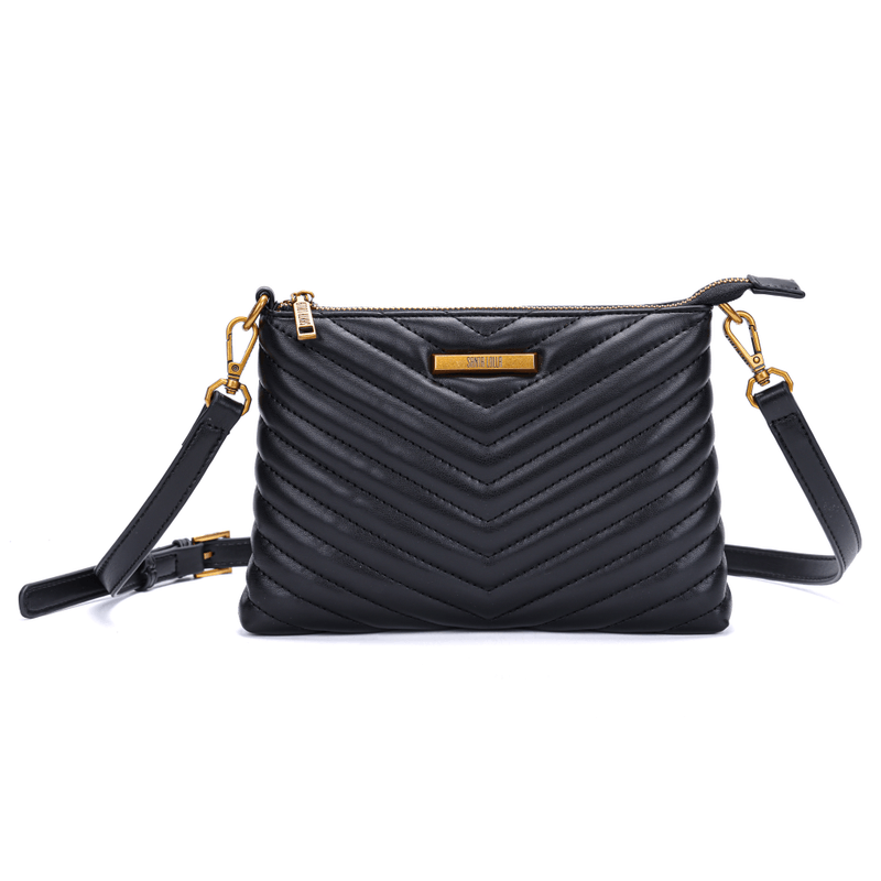 Bolsa Clutch Soft Preta Alça Transversal -